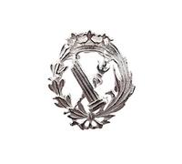 Insignia profesional Filosofía y Letras escudo plata Ley 925m 16mm. pin cierre trasero