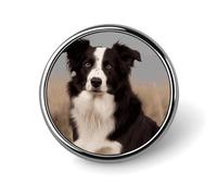 Insignia redonda clásica con forma de Border Collie. Pines de botón duraderos y a la moda. Insignias personalizadas para bolsos, mochilas y sombreros.