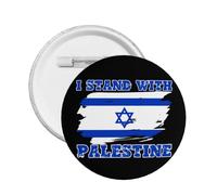 Insignia redonda con botón "I Stand With Israel" (Me gusta Israel) Medalla Broche Suministros para fiestas Decoración navideña