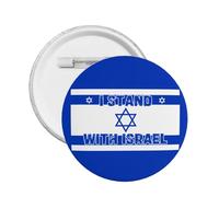 Insignia redonda con botón "I Stand With Israel" (Me gusta Israel) Medalla Broche Suministros para fiestas Decoración navideña
