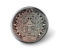 Insignia redonda con calendario maya del fin del mundo, lindo broche de solapa esmaltado, broche de botón, decoración personalizada de ropa, unisex, soporte para insignias, sombreros, bolsos, camisas
