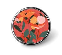 Insignia redonda de aleación de 2,5 cm (1 pulgada), broche ligero de moda para hombres y mujeres, diseño de cachorro cruzando el césped.