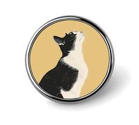 Insignia redonda de aleación de 2,5 cm (1 pulgada), broche ligero de moda para hombres y mujeres, diseño de cachorro cruzando el césped.