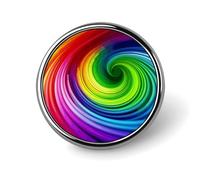 Insignia redonda de arco iris, diseño de espiral, bonito esmalte de solapa, broches de botón, decoración de ropa, unisex, soporte para insignias, sombreros, bolsas, decoración