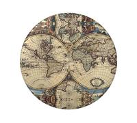 Insignia redonda de hojalata con diseño de mapa antiguo del mundo de 6 cm, impresión de un solo lado, perfecta para decoración de estilo personal y regalo, talla única, Metal