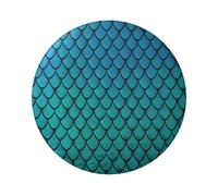 Insignia redonda de hojalata con impresión de escamas de pez azul, 6 cm, impresión de un solo lado, perfecta para decoración de estilo personal y para regalar, talla única, Metal
