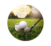 Insignia redonda de hojalata con impresión de pelota de golf, 6 cm, impresión de un solo lado, perfecta para decoración de estilo personal y para regalar, talla única, Metal