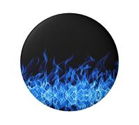 Insignia redonda de hojalata de 6 cm con estampado de llama azul, impresión de un solo lado, perfecta para decoración de estilo personal y para regalar, talla única, Metal