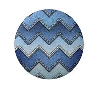 Insignia redonda de hojalata de 6 cm con estampado de mezclilla azul degradado, impresión de un solo lado, perfecta para decoración de estilo personal y para regalar, talla única, Metal