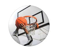 Insignia redonda de hojalata de 6 cm con impresión de balón de baloncesto de un solo lado, perfecta para decoración de estilo personal y para regalar, talla única, Metal