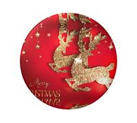 Insignia redonda de hojalata de 6 cm con impresión de Feliz Navidad 3 de un solo lado, perfecta para decoración de estilo personal y para regalar, talla única, Metal