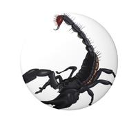 Insignia redonda de hojalata de 6 cm, impresión de escorpión, de un solo lado, perfecta para decoración de estilo personal y para regalar, talla única, Metal