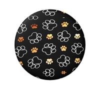 Insignia redonda de hojalata de 6 cm, impresión de huellas de perro, impresión de un solo lado, perfecta para decoración de estilo personal y para regalar, talla única, Metal