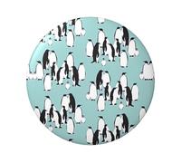 Insignia redonda de hojalata de 6 cm, impresión de pingüinos, de un solo lado, perfecta para decoración de estilo personal y regalo, talla única, Metal