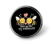Insignia redonda de metal con diseño de "Won't You Bee My Sweetheart", insignia de botón impresa, insignias circulares personalizadas de 1 pulgada
