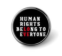 Insignia redonda de metal con la bandera "Los derechos humanos pertenecen a todos", broche de solapa con elegante diseño patriótico, insignias decorativas para hombres y mujeres.