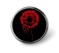 Insignia redonda de metal para concienciación sobre el cáncer de sangre, broche de solapa con elegante diseño patriótico, insignias decorativas para hombres y mujeres.