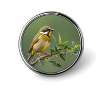 Insignia redonda de pájaros de flores verde oliva al aire última intervensión lindo esmalte solapa broche de botón Pin Pin personalizado decoración de ropa unisex titular de insignia, sombreros