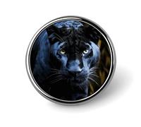 Insignia redonda de pantera con ojos azules, bonito pin de solapa esmaltado, broche de botón, decoración personalizada de ropa, unisex, soporte para insignias, sombreros, bolsos, camisas, decoración