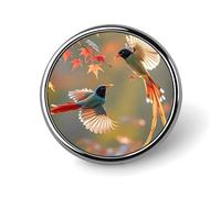 Insignia redonda de pareja de cucos para hombres y mujeres, prendedores de solapa duraderos y elegantes, insignias metálicas ligeras para camisas, chaquetas y sombreros.