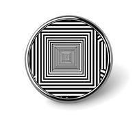 Insignia redonda geométrica hipnótica con diseño de laberinto infinito, broche, botón decorativo de aluminio elegante para ropa, mochilas y sombreros.