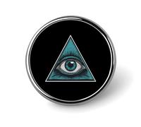 Insignia redonda metálica con diseño del Ojo que todo lo ve de los Illuminati, botón impreso, insignias circulares personalizadas de 1 pulgada