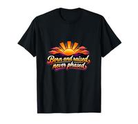 Insignia Retro de Born and Raised Never Phased Sunrise Camiseta