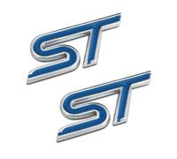 Insignia ST para Parrilla Coche, 2 piezas Emblema ST Parrilla, Calcomanía decorativa de metal para coche, Emblema ST, ST Logotipo de la Rejilla Delantera y Emblema del Maletero ST Insignia del, azul