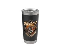 Insignia vintage de calavera de Hot Rod de Respect Your Elders Vaso térmico de acero inoxidable de doble pared