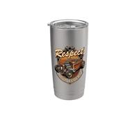 Insignia vintage de calavera de Hot Rod de Respect Your Elders Vaso térmico de acero inoxidable de doble pared