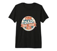 Insignia Vintage de Dad EST 2026 para papá primerizo Camiseta Premium