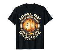Insignia Vintage de la Cueva del Parque Nacional de Las cavernas de Carlsbad de Nuevo Méx Camiseta