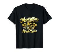 Insignia Vintage de Motociclista Momentum Is My Middle Name Camiseta