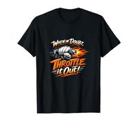 Insignia Vintage de When In Doubt Throttle It out para Moteros Camiseta