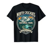 Insignia Vintage del Estado de Washington del Parque Nacional North Cascades Camiseta