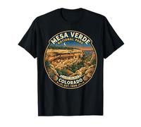 Insignia Vintage del Parque Nacional Mesa Verde del acantilado del Palacio Colorado Camiseta