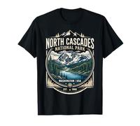 Insignia Vintage del Parque Nacional North Cascades, Washington, EE. UU. Camiseta