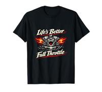 Insignia Vintage Life Better at Full Throttle Biker Camiseta