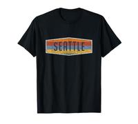 Insignia Vintage Retro de Seattle, diseño Limpio y Camiseta