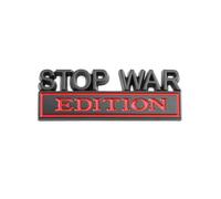 Insignia y Emblema de Metal 3D for Coche, edición Stop War, Rejilla, brújula, Patriota y Renegado.(Stop War Sticker)