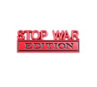 Insignia y Emblema de Metal 3D for Coche, edición Stop War, Rejilla, brújula, Patriota y Renegado.(Stop War Sticker-02)