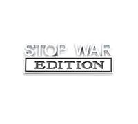 Insignia y Emblema de Metal 3D for Coche, edición Stop War, Rejilla, brújula, Patriota y Renegado.(Stop War Sticker-04)