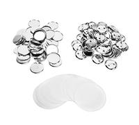 Insignias Brillantes con Cubierta Trasera, Carcasa de Metal para Regalos y Recuerdos, Pin en Ropa o Bolsos, 100 Juegos para Regalos Fáciles de Navidad, Cumpleaños y Días Festivos