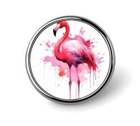 Insignias circulares de acuarela de flamenco con diseño de botón, broches con imagen personalizada, porta insignias redondos para decorar sombreros, camisas, ropa, bolsos y accesorios.