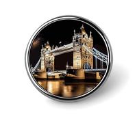Insignias circulares del Puente de la Torre de Londres con diseño de botón, broches con imagen personalizada, porta insignias redondos para decorar sombreros, camisas, ropa, bolsos y accesorios.