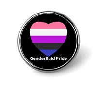 Insignias de bandera del orgullo LGBTQ Gay Genderfluid Ally, insignias de botón circulares para mochilas, broches