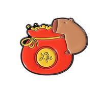Insignias de Capibaras de dibujos animados, pin de solapa coleccionable único para bolsos, sombreros, alfileres coleccionables, regalos unisex, pines de aleación, talla única, como se describe