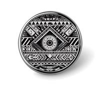 Insignias de patrón blanco y negro, insignia redonda de aleación de aluminio duradera, broche de botón ligero para camisas, chaquetas, sombreros, uniformes de 1 pulgada