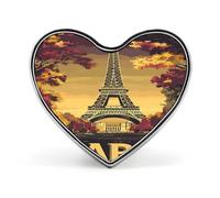 Insignias metálicas decorativas con forma de corazón de la Torre Eiffel de París. Broches de solapa de moda para sombreros, mochilas y ropa.