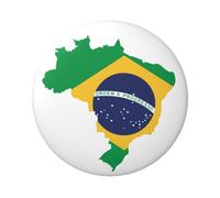 Insignias redondas ligeras, insignias coloridas apasionadas de Brasil, 6 cm (Diameter)